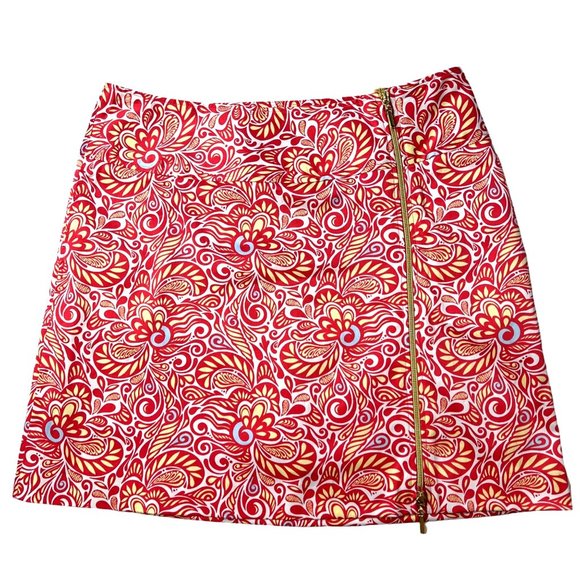 Sport Haley Golf Skort Coral Print Exposed Zipper Women’s 10 - Picture 1 of 14